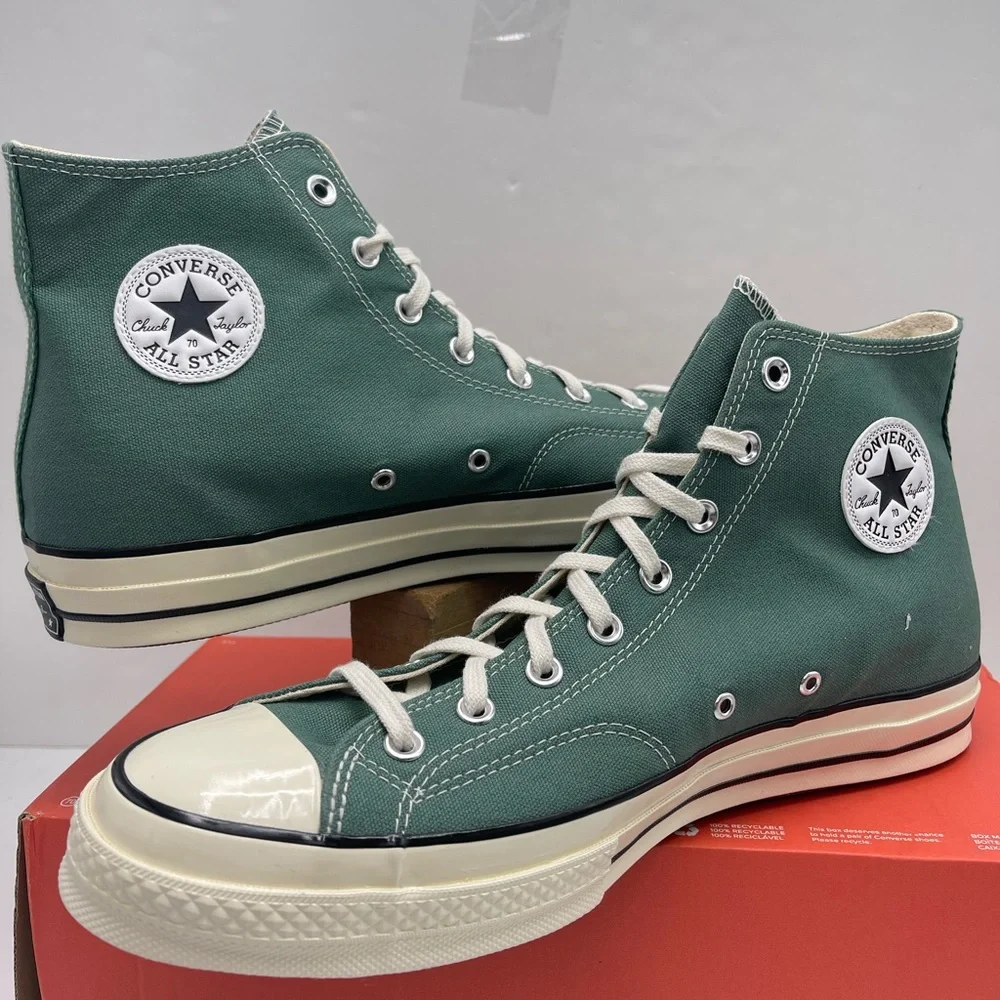 Converse Men's A06521C CHUCK 70 HI ADMIRAL ELM/EGRET/BLK Green High-Top Sneakers